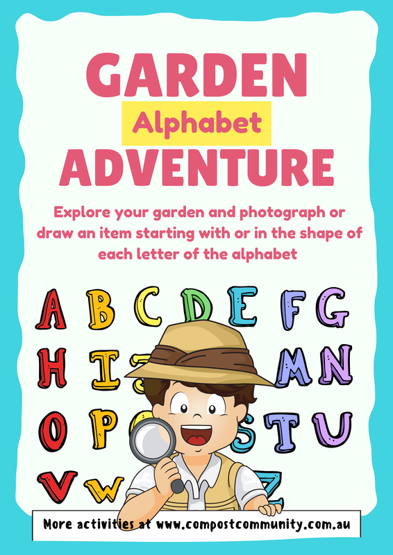 Kids garden alphabet adventure activity sheet